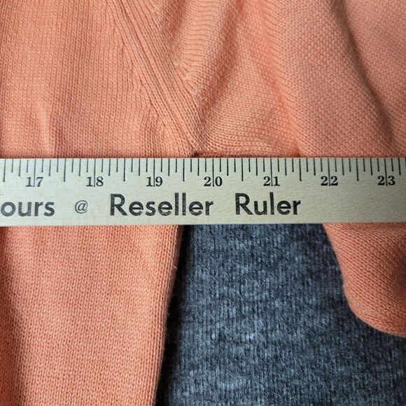 Vtg 80s Brooks Brothers Sweater Men's Size L Peach Sea Island Cotton V-Neck - Picture 7 of 9